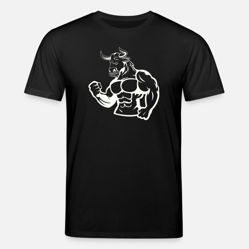 Taureau puissant, héros musclé - T-shirt bio CREATOR Stanley/Stella Unisexe - noir