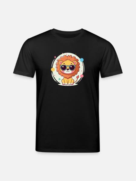Cute Lion Sunglasses - Stanley/Stella CREATOR Unisex Organic T-Shirt - black