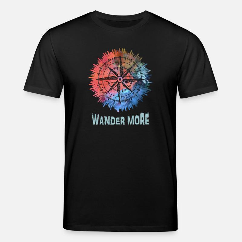 Wander More Compass Batik - Stanley/Stella Unisex Bio-T-Shirt CREATOR - Schwarz