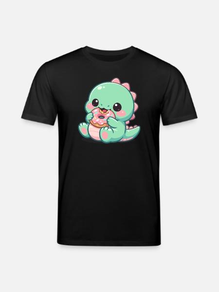 Donut Dino Sugar Joy - Stanley/Stella CREATOR Unisex Organic T-Shirt - black