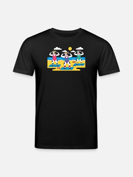 Cow Yoga Beach - Stanley/Stella CREATOR Unisex Organic T-Shirt - black