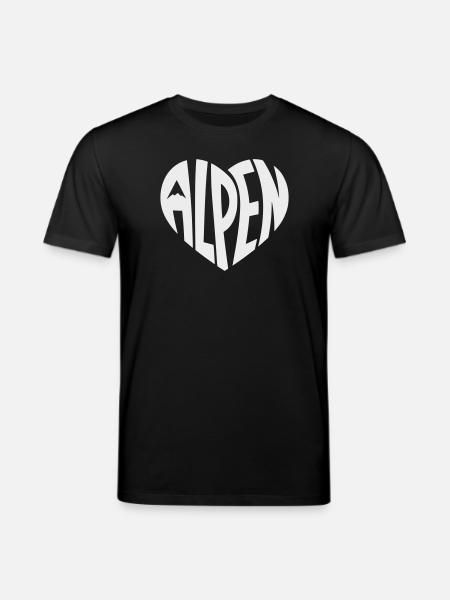 Alpine Heart Design - Variable Design Colour - Stanley/Stella CREATOR Unisex Organic T-Shirt - black