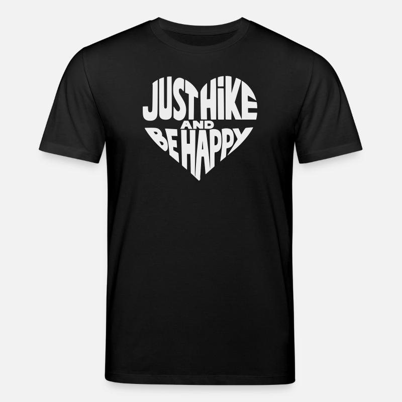 Just Hike and Be Happy Herz-Design - Stanley/Stella Unisex Bio-T-Shirt CREATOR  - Schwarz