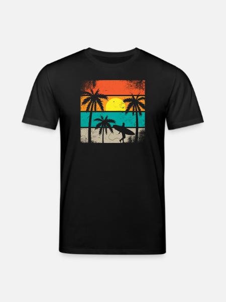 Sunset Surf Palm - Stanley/Stella Unisex Bio-T-Shirt CREATOR - Schwarz