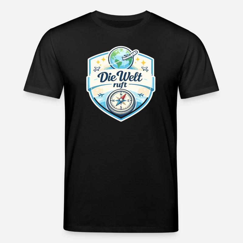 Die Welt ruft Reisepatch - Stanley/Stella Unisex Bio-T-Shirt CREATOR  - Schwarz