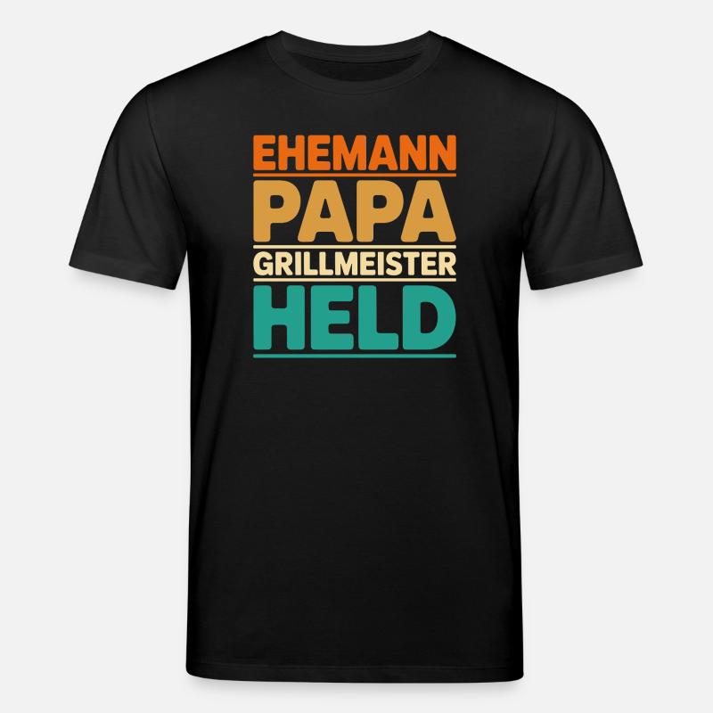Ehemann Papa Grillmeister Held - Stanley/Stella Unisex Bio-T-Shirt CREATOR  - Schwarz