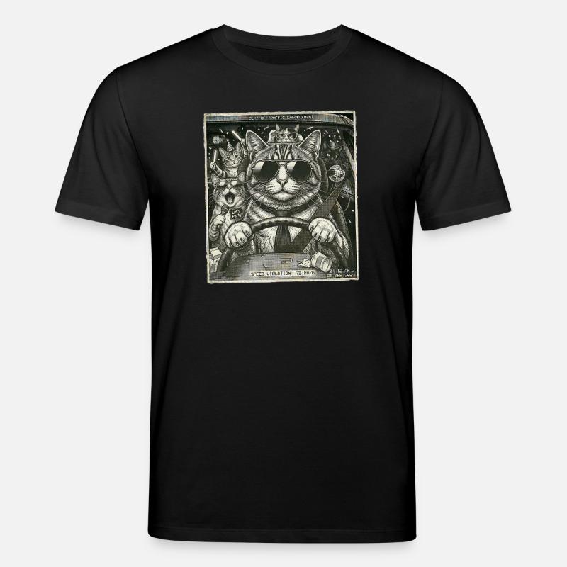 Cat flashed - Stanley/Stella CREATOR Unisex Organic T-Shirt - black