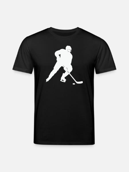 Eishockey Silhouette im Spielfluss - Stanley/Stella Unisex Bio-T-Shirt CREATOR  - Schwarz