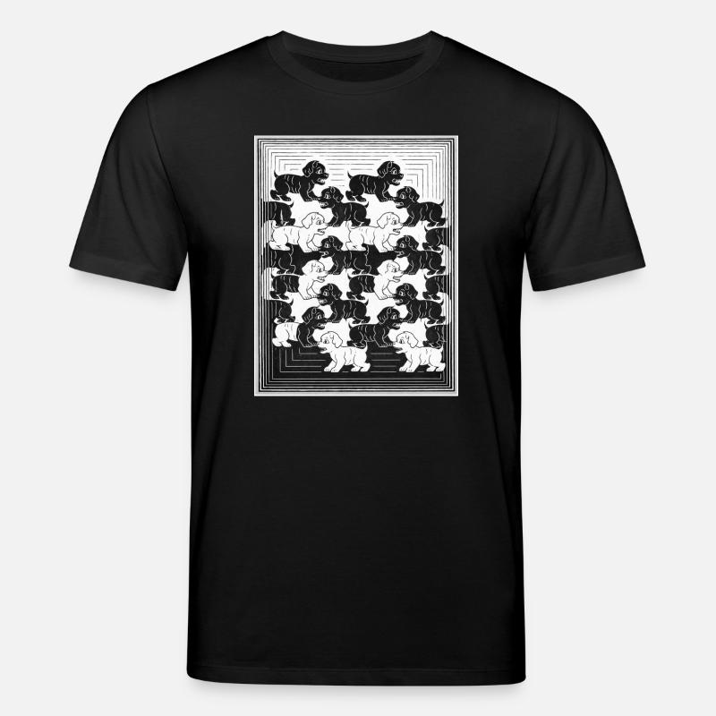 Dackelwelpen im monochromen Muster - Stanley/Stella Unisex Bio-T-Shirt CREATOR  - Schwarz