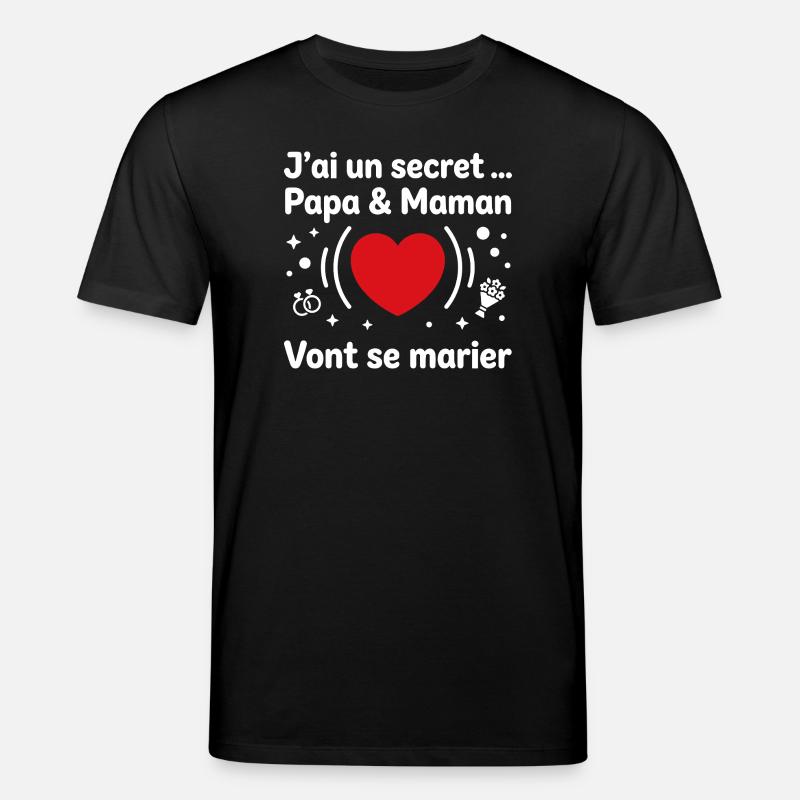 Papa et Maman vont se marier - T-shirt bio CREATOR Stanley/Stella Unisexe - noir