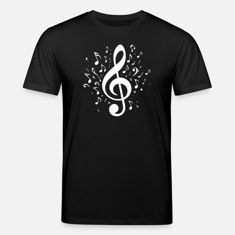 Explodierender Notenschlüssel mit Noten - Stanley/Stella Unisex Bio-T-Shirt CREATOR  - Schwarz