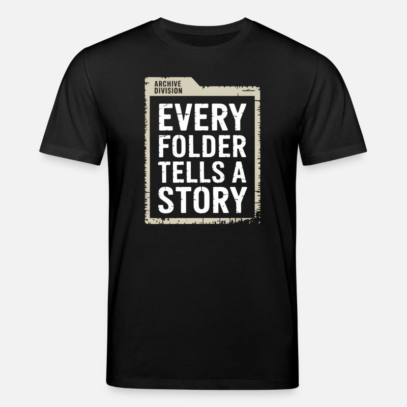 Jeder Ordner erzählt eine Geschichte - Stanley/Stella Unisex Bio-T-Shirt CREATOR - Schwarz