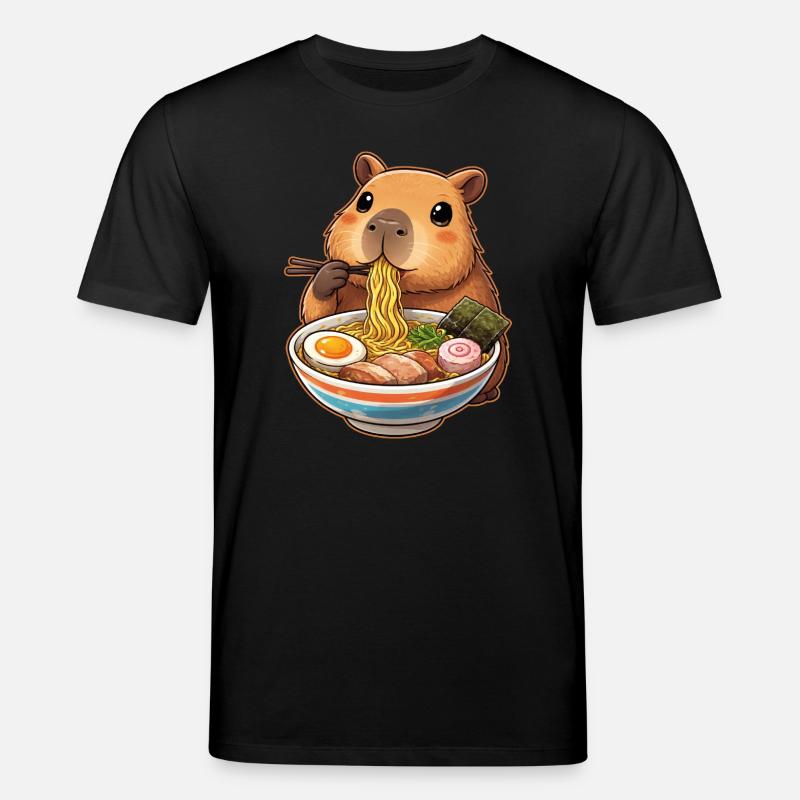 Capybara Eats Ramen Noodles - Stanley/Stella CREATOR Unisex Organic T-Shirt - black