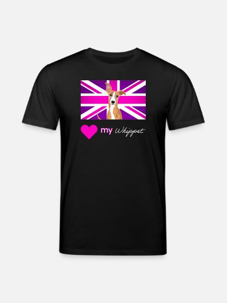 PURPLEWHIPPET (White text, Vibrant) - Stanley/Stella CREATOR Unisex Organic T-Shirt - black