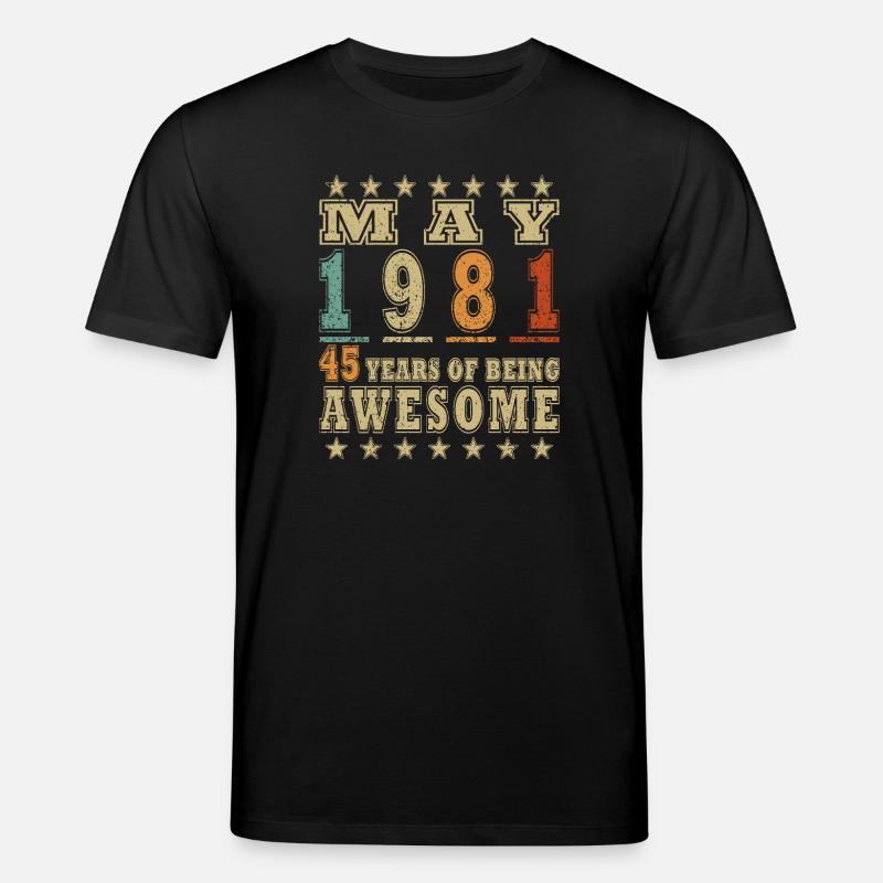 Mai 1981: 45 Jahre Awesome - Stanley/Stella Unisex Bio-T-Shirt CREATOR  - Schwarz