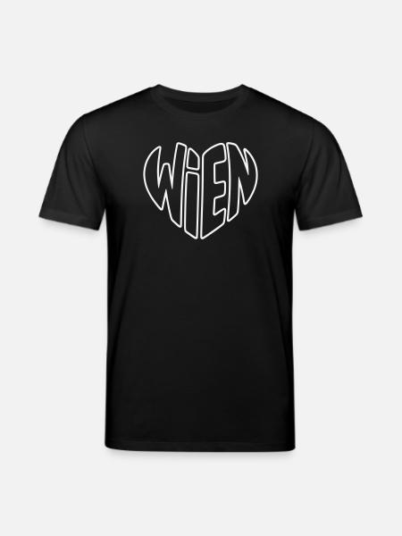 Vienna Outline Heart Lettering Design - Stanley/Stella CREATOR Unisex Organic T-Shirt - black