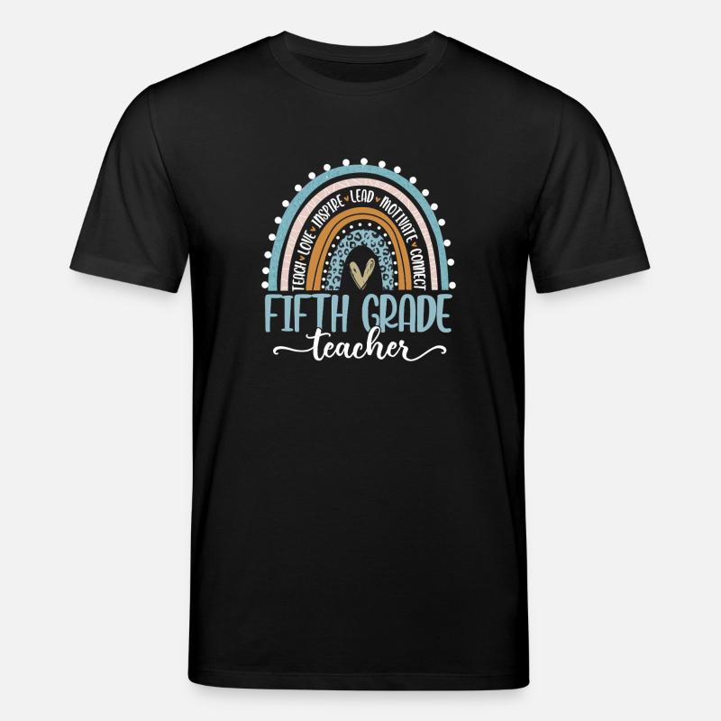Lehrerin der fünften Klasse Rainbow - Stanley/Stella Unisex Bio-T-Shirt CREATOR  - Schwarz