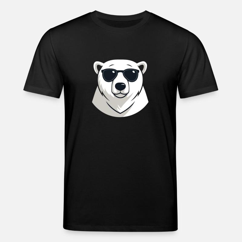 Eisbär mit dunkler Brille - Stanley/Stella Unisex Bio-T-Shirt CREATOR  - Schwarz