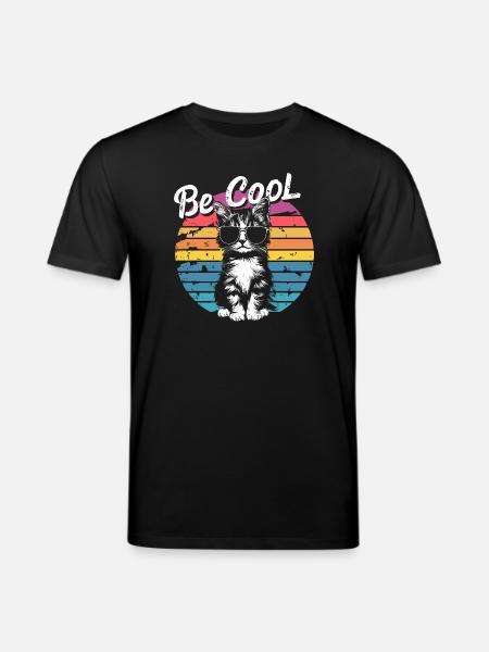 Be Cool Retro Cat Sunglasses - Stanley/Stella CREATOR Unisex Organic T-Shirt - black
