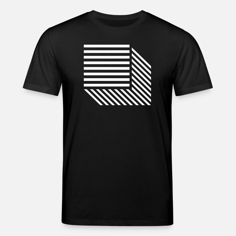 Geometric Diagonal Stripe Mosaic - Stanley/Stella CREATOR Unisex Organic T-Shirt - black