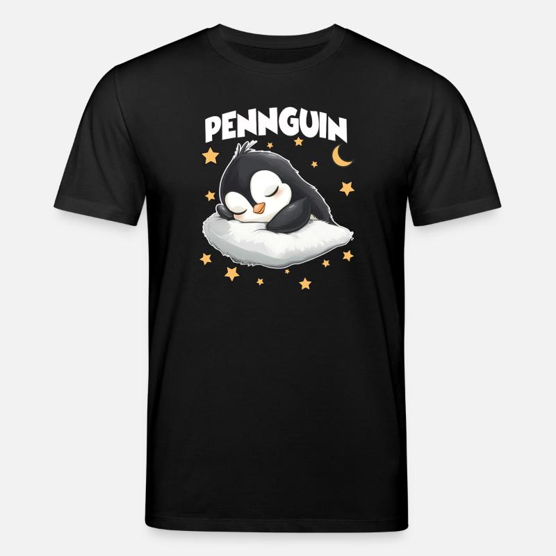 Pennguin Pinguin Schlafmützen Langschläfer Kuschel - Stanley/Stella Unisex Bio-T-Shirt CREATOR  - Schwarz