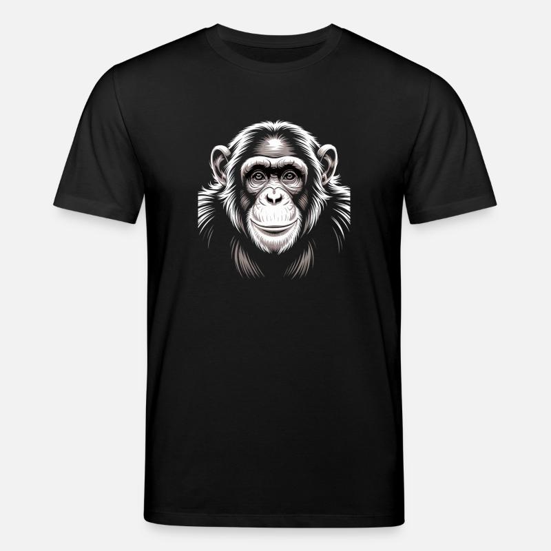 Chimpanzé singe - T-shirt bio CREATOR Stanley/Stella Unisexe - noir
