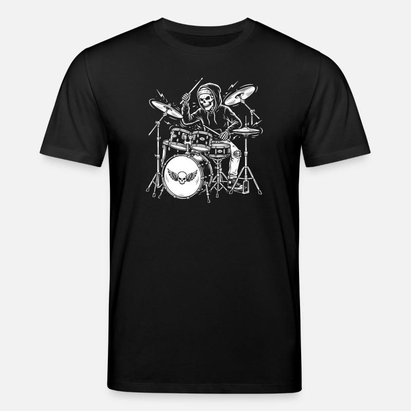 Grim Drummer Skeleton - Stanley/Stella Unisex Bio-T-Shirt CREATOR  - Schwarz