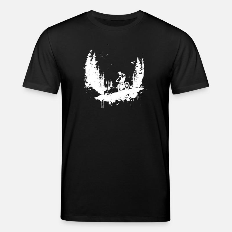 Mountainbiking Zeichnung - Stanley/Stella Unisex Bio-T-Shirt CREATOR  - Schwarz