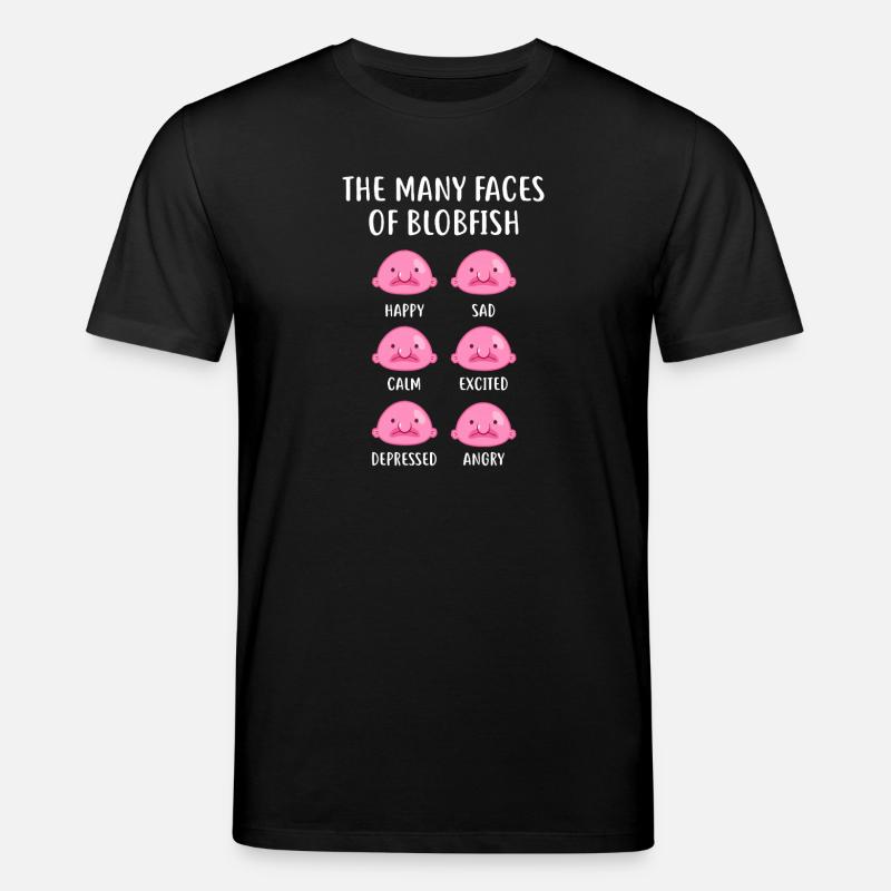 Blobfish Emotion Grid Tee Art - Stanley/Stella CREATOR Unisex Organic T-Shirt - black