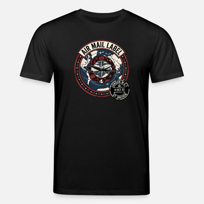 Courrier aérien Angleterre - T-shirt bio CREATOR Stanley/Stella Unisexe - noir