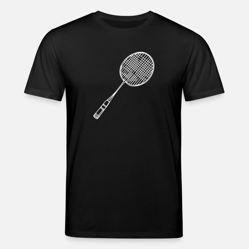 Badminton Racket Drawing - Stanley/Stella CREATOR Unisex Organic T-Shirt - black