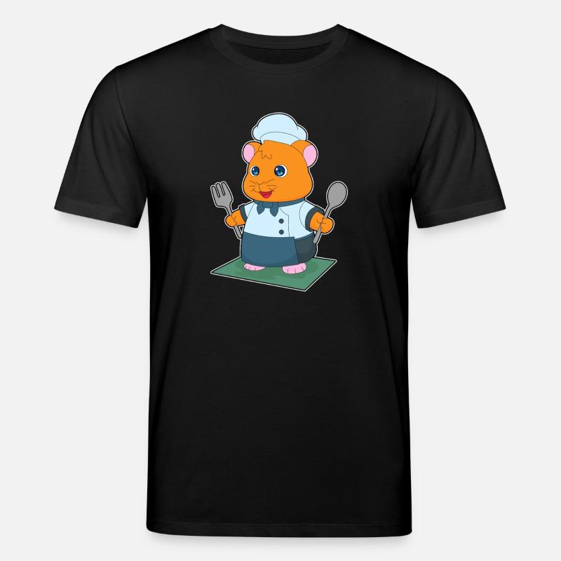 Hamster Besteck Kochen Küche - Stanley/Stella Unisex Bio-T-Shirt CREATOR  - Schwarz