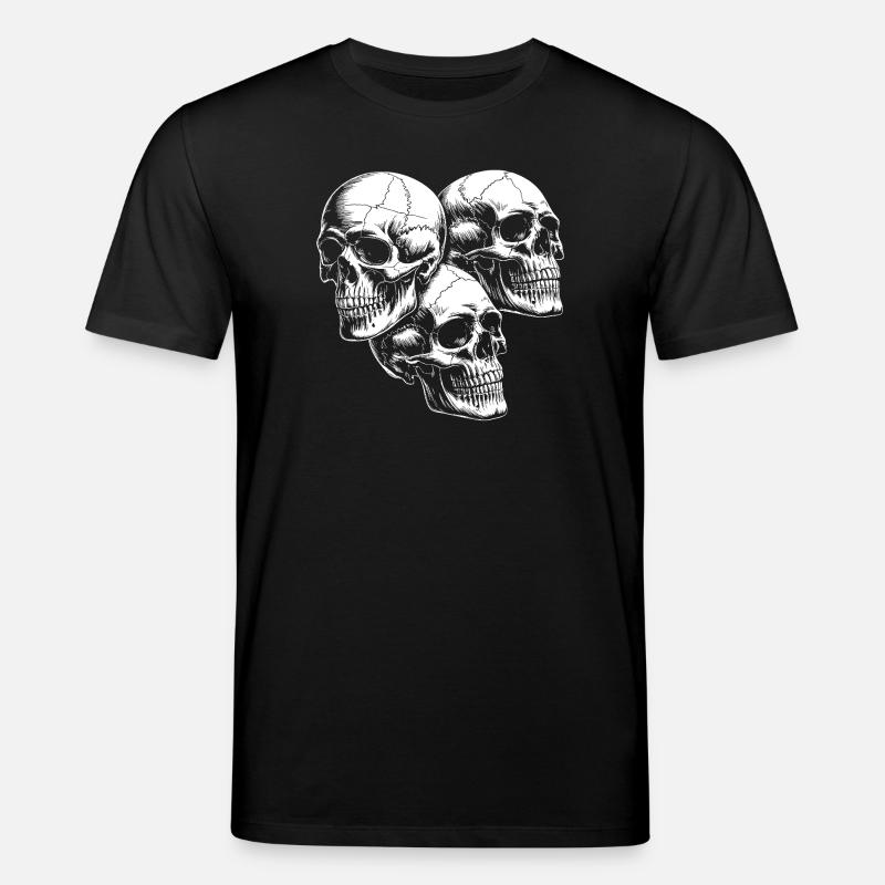 Silhouette de crâne à trois - T-shirt bio CREATOR Stanley/Stella Unisexe - noir