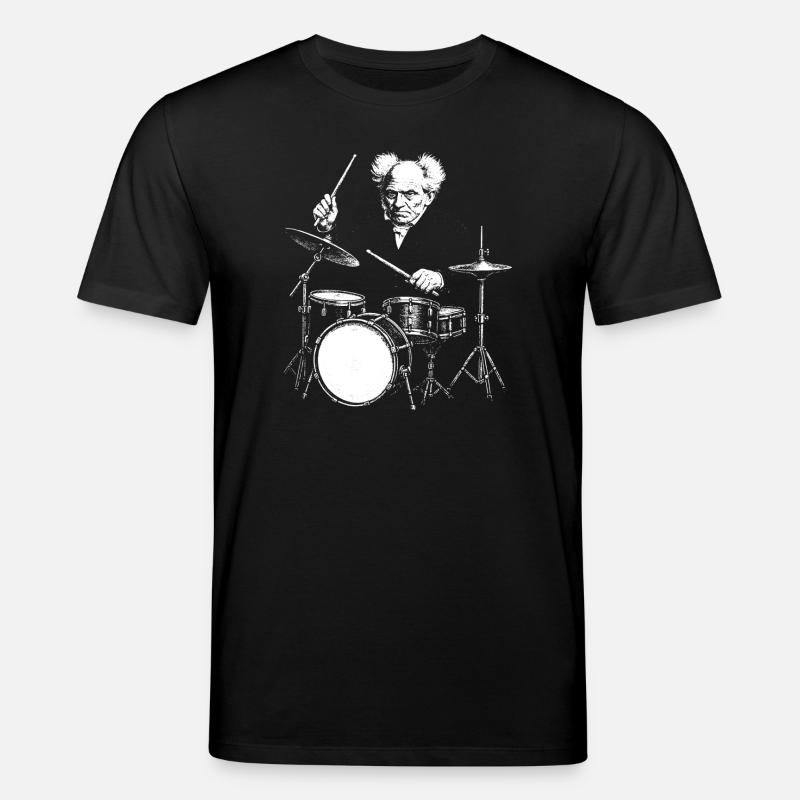 Schopenhauer Schlagzeuger Burst Silhouette - Stanley/Stella Unisex Bio-T-Shirt CREATOR  - Schwarz