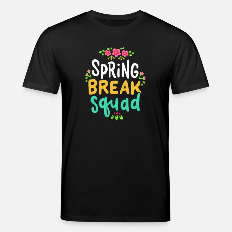 Spring Break Squad Floral - Stanley/Stella CREATOR Unisex Organic T-Shirt - black