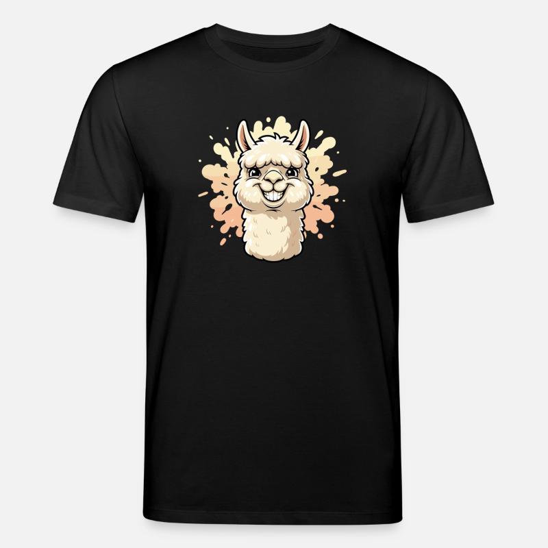 Alpaca Smile Paint Splash - Stanley/Stella CREATOR Unisex Organic T-Shirt - black
