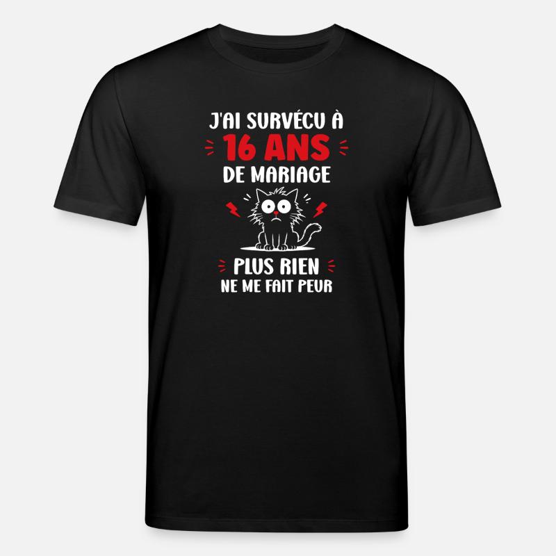 16 ans de mariage - T-shirt bio CREATOR Stanley/Stella Unisexe - noir