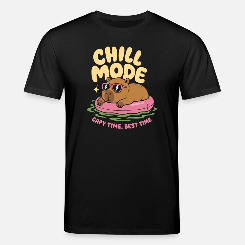 Chill Mode Capybara No Rush - Stanley/Stella CREATOR Unisex Organic T-Shirt - black