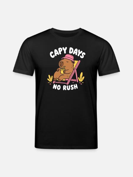Capy Days No Rush Capybara - Stanley/Stella CREATOR Unisex Organic T-Shirt - black