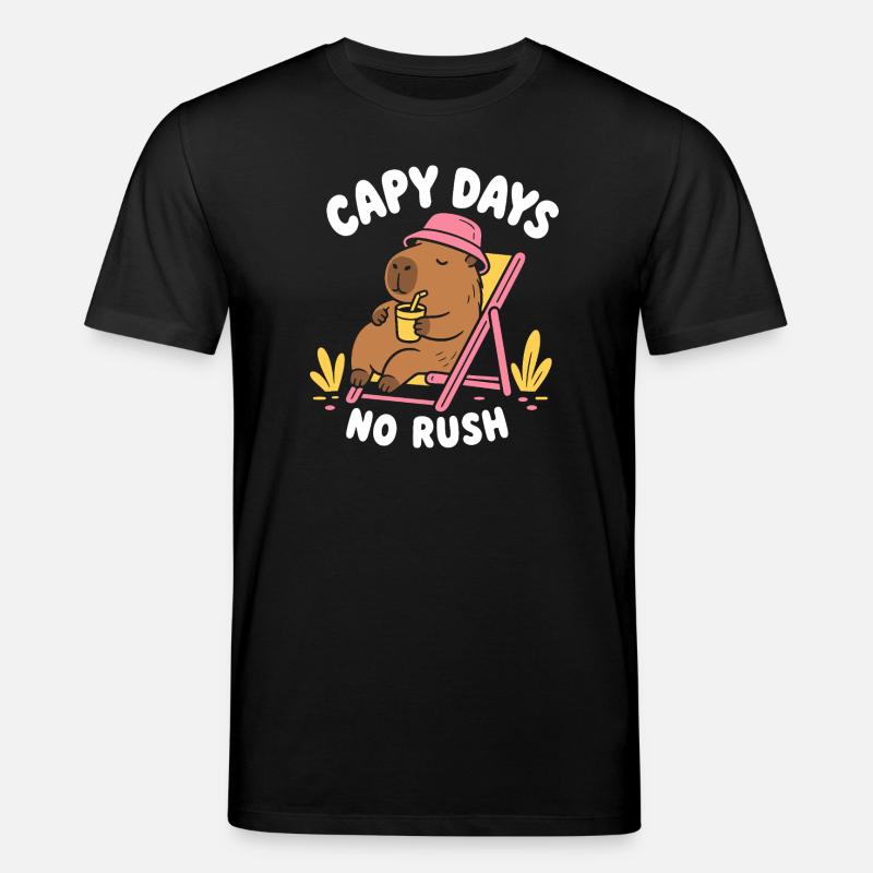 Capy Days No Rush Capybara - Stanley/Stella Unisex Bio-T-Shirt CREATOR  - Schwarz