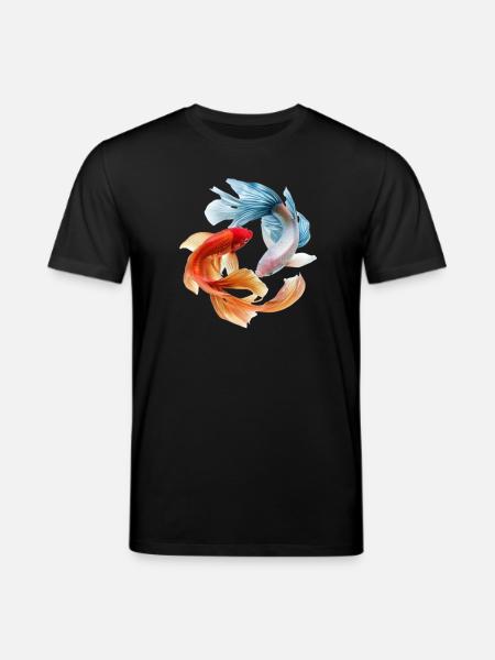 Koi-Farbkreis: Goldfisch-Paar - Stanley/Stella Unisex Bio-T-Shirt CREATOR  - Schwarz