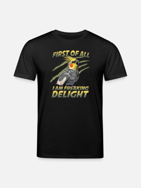 Perroquet oiseau calopsitte Nymphicus hollandicus - T-shirt bio CREATOR Stanley/Stella Unisexe - noir