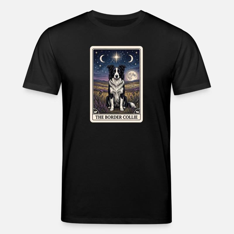 Border Collie Tarotkarte - Stanley/Stella Unisex Bio-T-Shirt CREATOR  - Schwarz