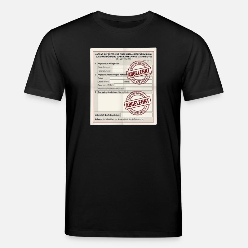 Antrag auf Kaffeepause - Stanley/Stella Unisex Bio-T-Shirt CREATOR  - Schwarz