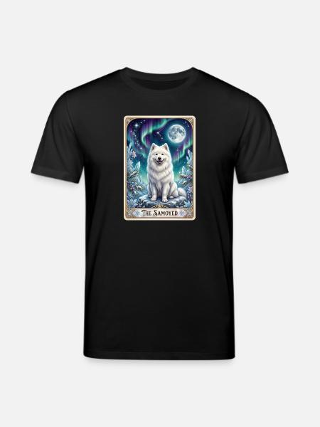 Samoyeds under the Northern Lights - Stanley/Stella CREATOR Unisex Organic T-Shirt - black