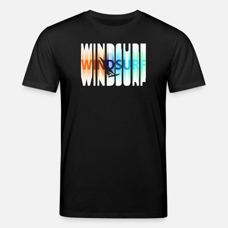 Schriftzug_bunt_windsurfen - Stanley/Stella Unisex Bio-T-Shirt CREATOR  - Schwarz