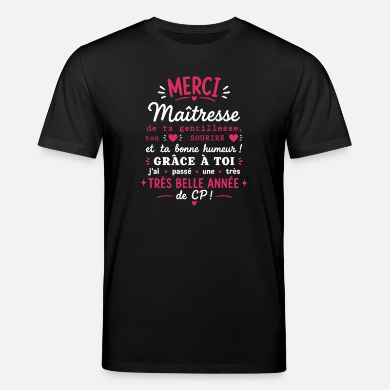 Merci Maîtresse CP - T-shirt bio CREATOR Stanley/Stella Unisexe - noir