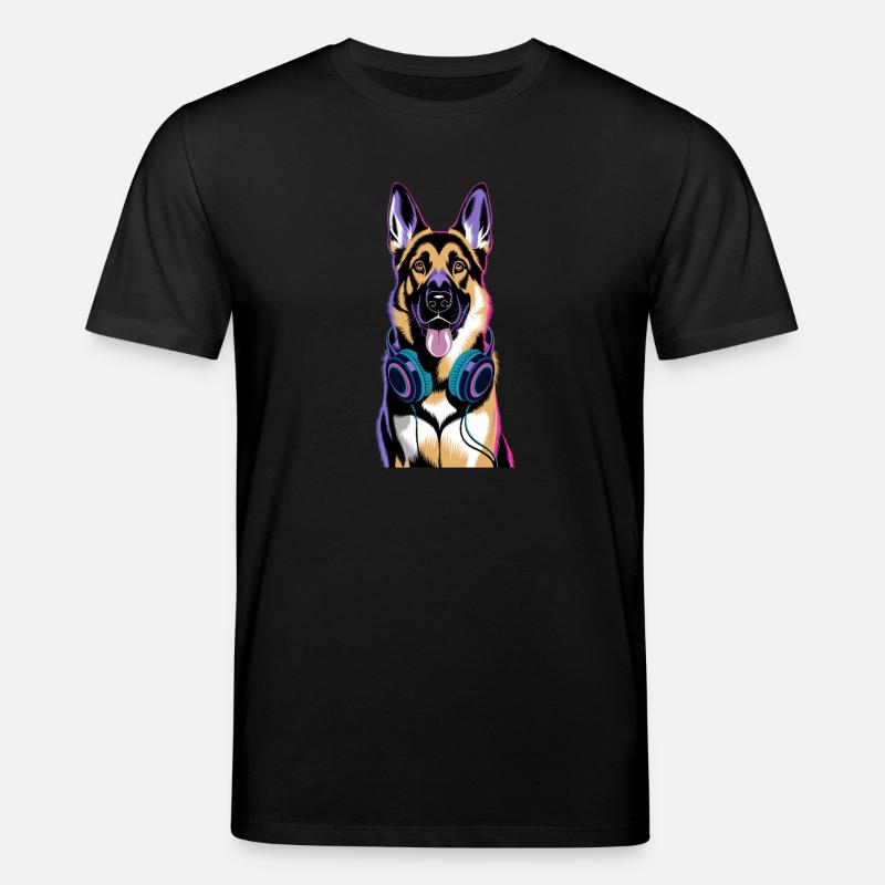 Berger allemand avec casque - T-shirt bio CREATOR Stanley/Stella Unisexe - noir