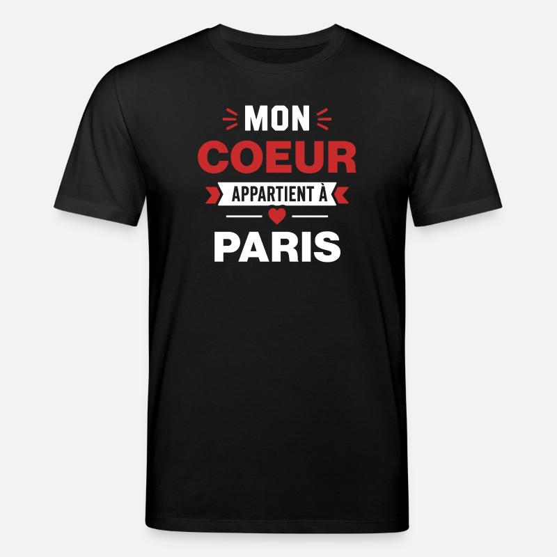 Mon Coeur Appartient à Paris - T-shirt bio CREATOR Stanley/Stella Unisexe - noir