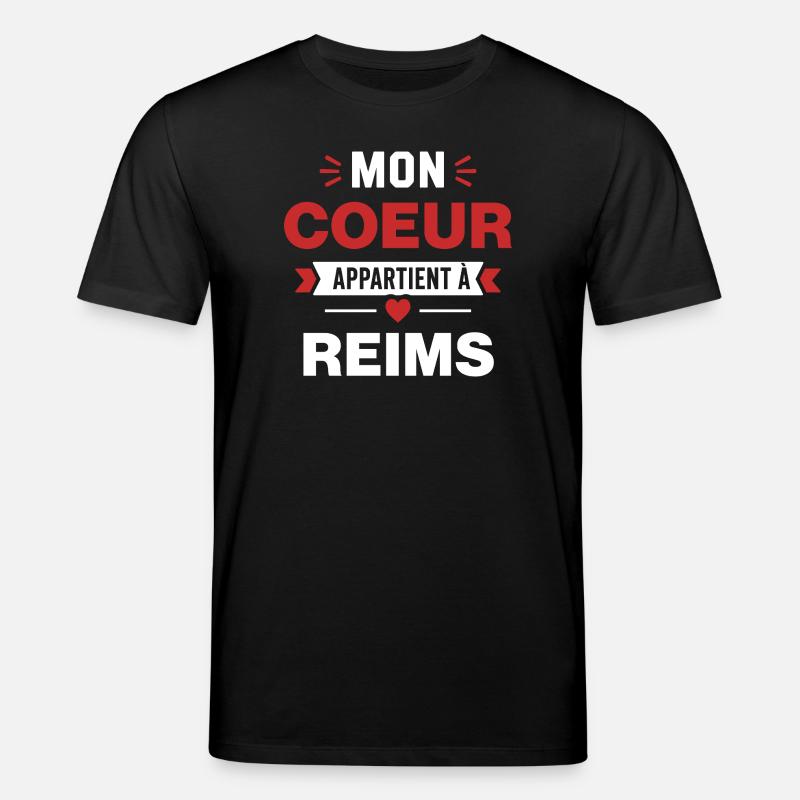 Mon Coeur Appartient à Reims - T-shirt bio CREATOR Stanley/Stella Unisexe - noir